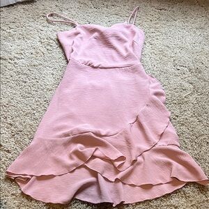Boutique Women's Pink Ruffle Slip Dress